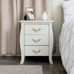 Melody Maison 3 Drawer Bedside Table - Elizabeth Ivory Range - thumbnail 1
