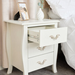 Melody Maison 3 Drawer Bedside Table - Elizabeth Ivory Range - thumbnail 3