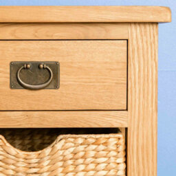 Surrey Oak 85Cm Console Table With Baskets - Fully Assembled By Roseland Furniture - thumbnail 7