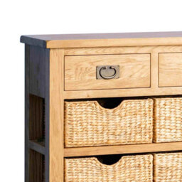 Surrey Oak 85Cm Console Table With Baskets - Fully Assembled By Roseland Furniture - thumbnail 5