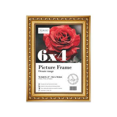 6X4 Gold Ornate Picture Frame (15.2 X 10.2Cm) Poster, Photo, Artwork, Gallery Wall Or Print - image 1
