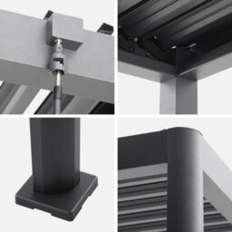 Sweeek - Louvered Pergola With Rounded Legs Aluminium 3X3M Anthracite - Imperial - thumbnail 8