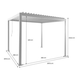Sweeek - Louvered Pergola With Rounded Legs Aluminium 3X3M Anthracite - Imperial - thumbnail 5