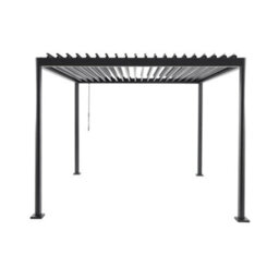 Sweeek - Louvered Pergola With Rounded Legs Aluminium 3X3M Anthracite - Imperial - thumbnail 6