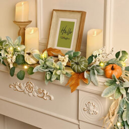 Amorly 6 Ft Fall Garland With Lights Fall Decorations For Home, Fall Mantel Decor Pumpkin Garlands With Eucalyptus For Thanksgiving Decor - thumbnail 2