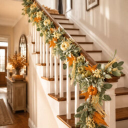 Amorly 6 Ft Fall Garland With Lights Fall Decorations For Home, Fall Mantel Decor Pumpkin Garlands With Eucalyptus For Thanksgiving Decor - thumbnail 3