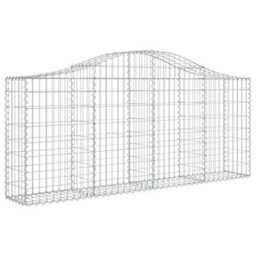 Berkfield Arched Gabion Baskets 7 Pcs 200X30X80/100 Cm Galvanised Iron - thumbnail 3