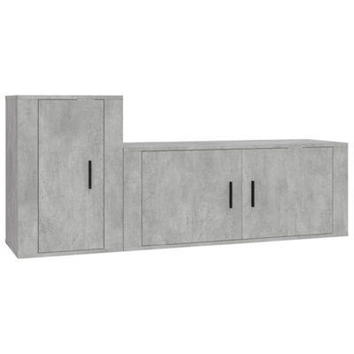 Berkfield Classic 2 Piece Tv Cabinet Set Concrete Grey Engineered Wood - image 1