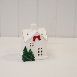 Four Candle Medium Christmas Home With Red Bow - thumbnail 2