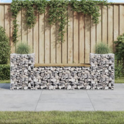 Berkfield Garden Bench Gabion Design 183X41X60.5 Cm Impregnated Wood Pine - thumbnail 1