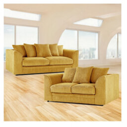 Hannah Jumbo Cord 3+2 Seater Sofa Set Mustard