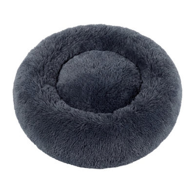 Feandrea Fluffy Calming Donut Dog Bed With Removable, Washable Cover, Dark Grey - image 1