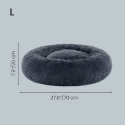 Feandrea Fluffy Calming Donut Dog Bed With Removable, Washable Cover, Dark Grey - thumbnail 3