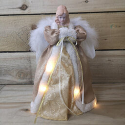 Samuel Alexander 30Cm Premier Gold Angel Lit Tree Topper With Warm White Leds - thumbnail 6