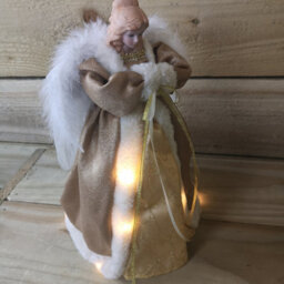 Samuel Alexander 30Cm Premier Gold Angel Lit Tree Topper With Warm White Leds - thumbnail 4