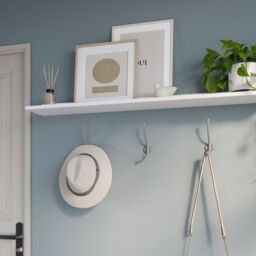 GoodHome Tapered Chrome Effect Zinc Alloy Wall-Mounted J-Shaped Hat & Coat Hook (H)167mm (D)78mm - thumbnail 4