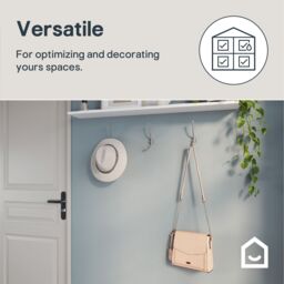 GoodHome Tapered Chrome Effect Zinc Alloy Wall-Mounted J-Shaped Hat & Coat Hook (H)167mm (D)78mm - thumbnail 6