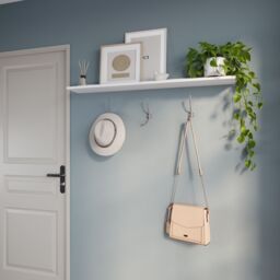 GoodHome Tapered Chrome Effect Zinc Alloy Wall-Mounted J-Shaped Hat & Coat Hook (H)167mm (D)78mm - thumbnail 3