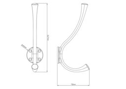 GoodHome Tapered Chrome Effect Zinc Alloy Wall-Mounted J-Shaped Hat & Coat Hook (H)167mm (D)78mm - thumbnail 5