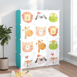 Berkfield Cube Storage Cabinet For Kids With 12 Cubes Green Pp