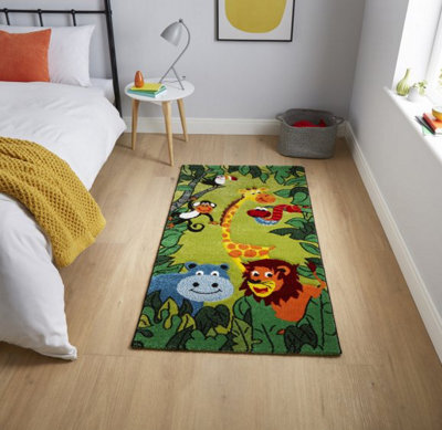 eXtreme Kids Jungle Rug, Easy To Clean Modern Rug- 80 X 150Cm