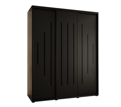Arte Cannes Xii Sliding Door Wardrobe W190Cm - Sleek Black Storage For Spacious Rooms - image 1