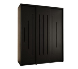 Arte Cannes Xii Sliding Door Wardrobe W190Cm - Sleek Black Storage For Spacious Rooms - thumbnail 1