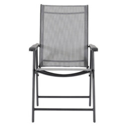 Living And Home Set Of 4 Black Metallic Frame And Fabric Foldable Outdoor Chairs - thumbnail 3