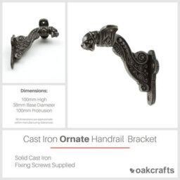 Oakcrafts - Antique Cast Iron Ornate Animal Head Handrail Bracket - thumbnail 2