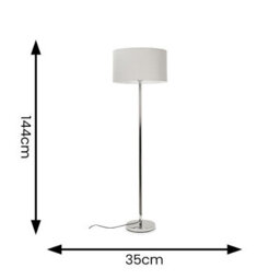 Valuelights Charles Chrome Floor Lamp With Grey Drum Shade - thumbnail 8