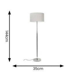 Valuelights Charles Chrome Floor Lamp With Grey Drum Shade - thumbnail 7