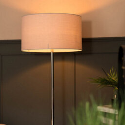 Valuelights Charles Chrome Floor Lamp With Grey Drum Shade - thumbnail 6