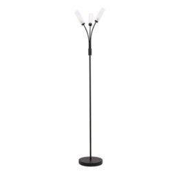 Valuelights Maya 3 Way Curved Arm Matt Black Floor Lamp For Living Room Lounge Hallway Light - thumbnail 2
