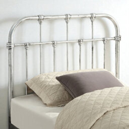 OAT Home Camden Distressed Silver Steel Effect Victorian Hospital Metal Single Bed Frame - thumbnail 3