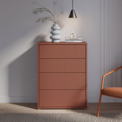 Furniture To Go Alice Springs 4 Drawer Chest With Push-To-Open Drawers In Terracotta - image 1