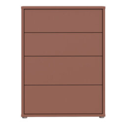 Furniture To Go Alice Springs 4 Drawer Chest With Push-To-Open Drawers In Terracotta - thumbnail 3