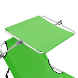 Walplus Folding Sun Lounger With Canopy Green Aluminium - thumbnail 7