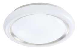 GoodHome Iris Round Satin Metal & Plastic White Brushed Effect Led Ceiling Light - thumbnail 3