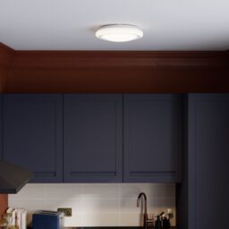 GoodHome Iris Round Satin Metal & Plastic White Brushed Effect Led Ceiling Light - thumbnail 5