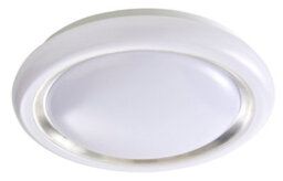 GoodHome Iris Round Satin Metal & Plastic White Brushed Effect Led Ceiling Light