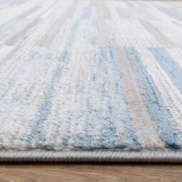 The Rug Edit Ritz Metallic Stripe Blue Living Room Rug - 120X160Cm - thumbnail 9