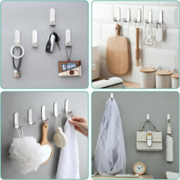 12 Pack Stainless Steel Adhesive Hooks, Self, For Kitchen And Bathroom, Towel Hooks - thumbnail 2