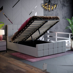 Lassic Vida Designs Valentina Light Grey Linen Ukfr 4Ft6 Double Ottoman Bed Frame, 190 X 135Cm - thumbnail 1
