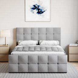 Lassic Vida Designs Valentina Light Grey Linen Ukfr 4Ft6 Double Ottoman Bed Frame, 190 X 135Cm - thumbnail 6