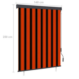 Berkfield Outdoor Roller Blind 140X250 Cm Orange And Brown - thumbnail 8