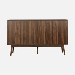 Sweeek - 2-Door Scandi-Style Buffet With Wood Effect Dark Wood Colour 150X39.5X90 Cm - Linear - thumbnail 2