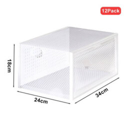 Living And Home 12 Pcs White Stackable Plastic Shoe Box Sneakers Storage Box Organiser, Fit Size Up To 12 - thumbnail 5
