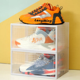 Living And Home 12 Pcs White Stackable Plastic Shoe Box Sneakers Storage Box Organiser, Fit Size Up To 12 - thumbnail 3