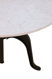 Orsina Three Leg Small White Marble Iron Table, Modern Design Round Decorative Table, Industrial-Style Side Table - thumbnail 4