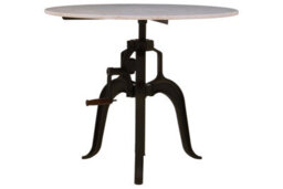 Orsina Three Leg Small White Marble Iron Table, Modern Design Round Decorative Table, Industrial-Style Side Table - thumbnail 1